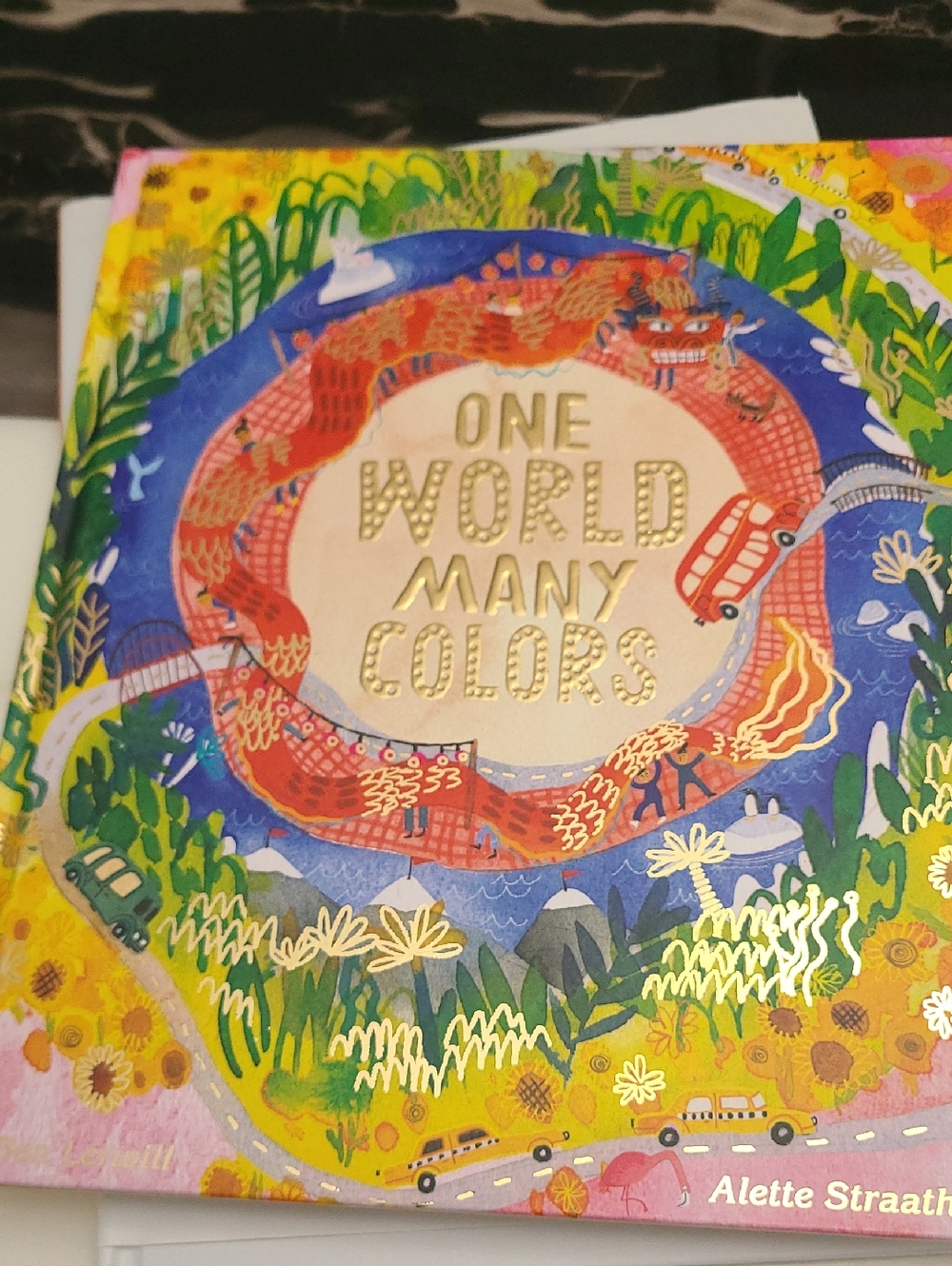One World Many Colors Illustrated Wall Art Print - Multicolor